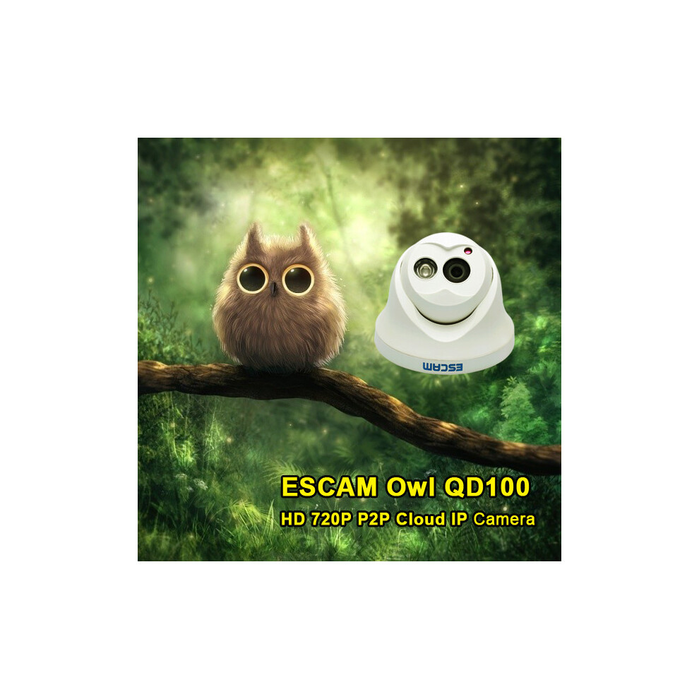 Escam Qd100 720P Ip Camera Network Ir-Cut P2p Ir Night Vision Motion Detection Support Onvif Camera 754047592973