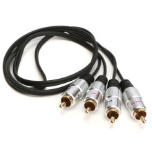 2 stuks 3.5 mm aluminium dubbele kop RCA audiokabel 100 mm