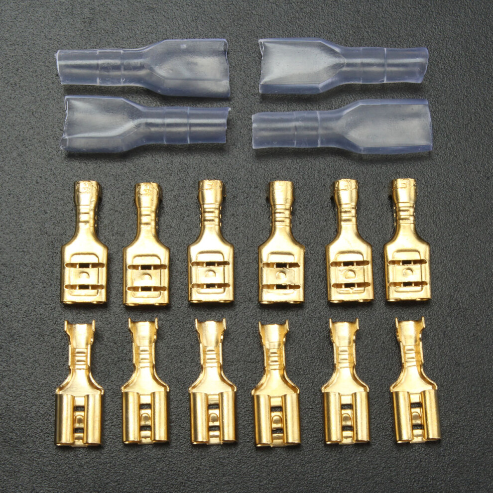 Excellway Tc09 100Pcs Copper 4.8Mm Female Spade Crimp Terminals 22~16Awg 6901249763111