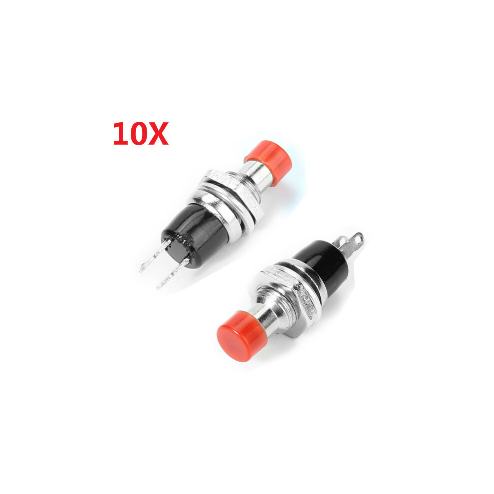 Wendao Pbs-110 250V 1A 7Mm Self-Reset Switch Nc Push Button Round 10Pcs 6900108082806