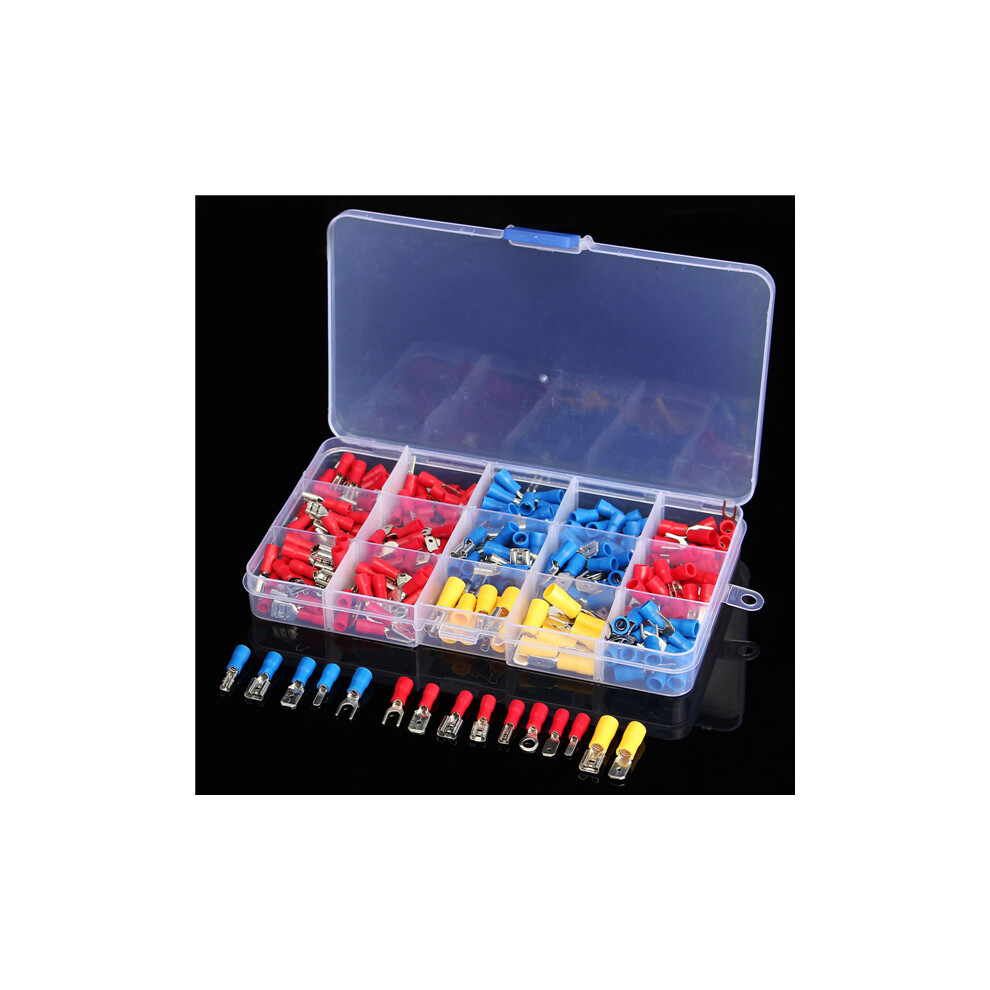 Excellway Ec08 280Pcs Assorted Electrical Fork Ring Spade Crimp Terminal Wire Connector Box Kit 6900615728495