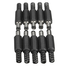 Excellway JP02 10Pezzi Spina Maschio a Saldare a Barile DC 5.5x2.1mm Connettore Jack