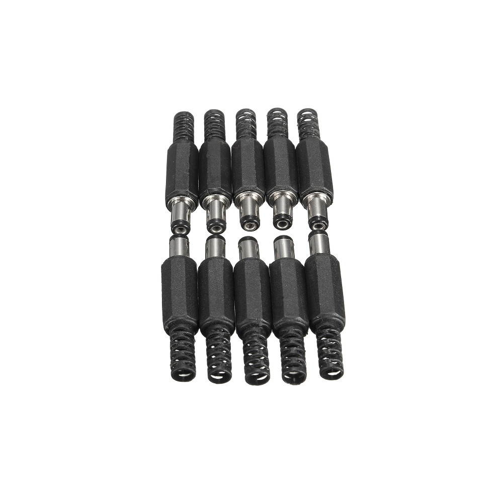 Excellway Jp02 10Pcs 5.5X2.1mm Dc Power Male Solder Barrel Tip Plug Jack Connector 6901249448001