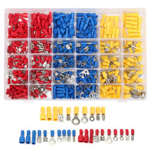 Excellway EC09 480Pcs Kit di Connettori Terminali a Crimpatura Isolati con Scatola