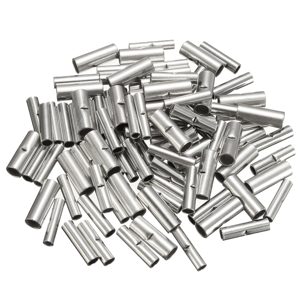 100Pcs Butt Splice Wire Connectors Copper Bare Tinned Crimp Terminals 22-10Awg 910160385186