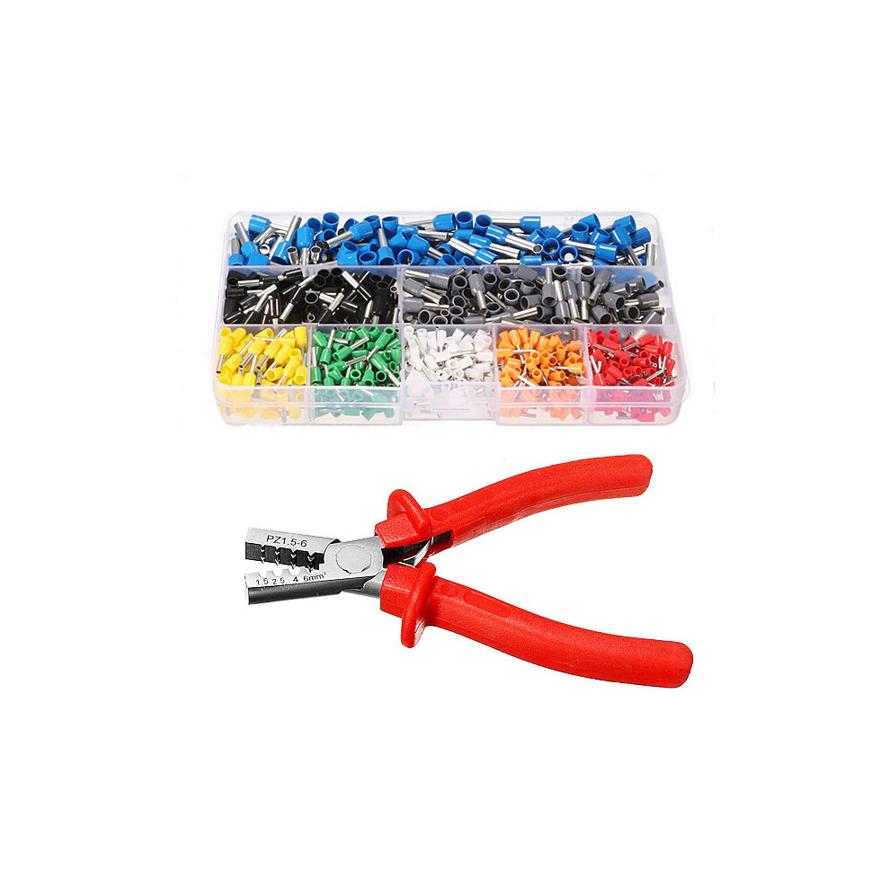 Excellway Ec02 800Pcs Insulated Wire Connector Terminal Cord Pin End Terminal With Crimper Plier 300742202008