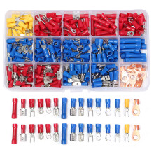 270 Pezzi Terminali a crimpare isolati Connettori per fili Kit assortito a occhiello spade e a manicotto