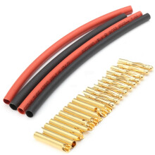20 Pezzi di connettore a banana dorato da 2 mm con tubo termorestringente per motore