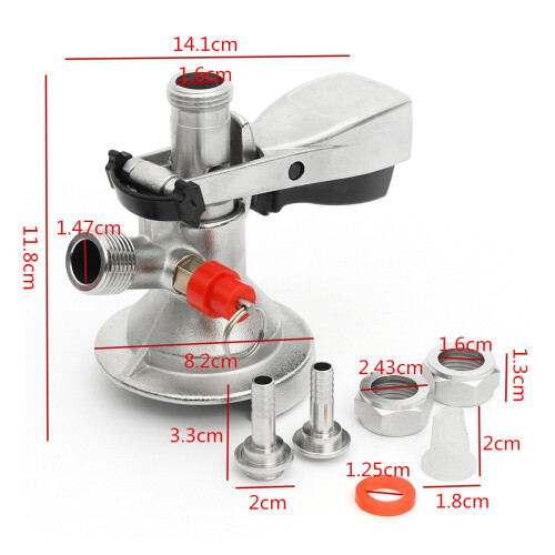RVS A - type fustkoppeling tapbierdispenser voor thuisbrouwerij met Clicket 1