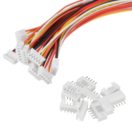 Excellway 10Pezzi Mini Micro JST 2.0 PH Connettore Plug a 5Pin con Cavi di 30cm 1
