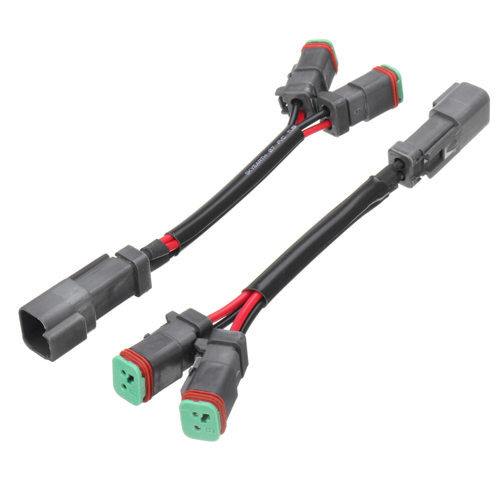2Pcs Y-Shape Dual Outputs Deutsch Dt Dtp Adapters Connectors Splitters For Led Fog Light 791177596921