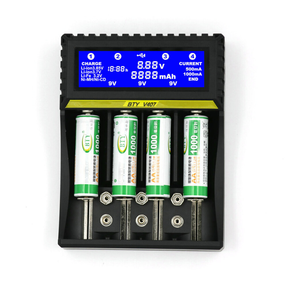 Universal Smart Lcd Charger For 9V Aa Aaa Ni-Mh Ni-Cd 18650 Li-Ion Battery Charger Lot Black 300742206921
