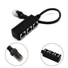 RJ45 Y - splitter Ethernet - kabeladapter 1 mannelijke naar 3 vrouwelijke poorten LAN - netwerkkabel