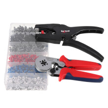 Raitool Professionelle Crimpzange Drahtschneider Abisolierer 1500 Stück Elektrische Crimpanschluss-Kits
