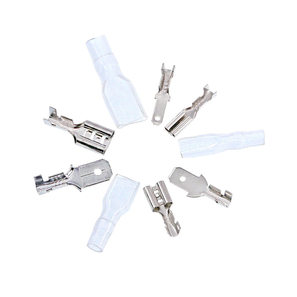 540Pcs Non-Insulated Male And Female Spade Crimp Terminal Connector Assorted Kit 2.8Mm/4.8Mm/6.3Mm W/ Sleeves 6901249619579