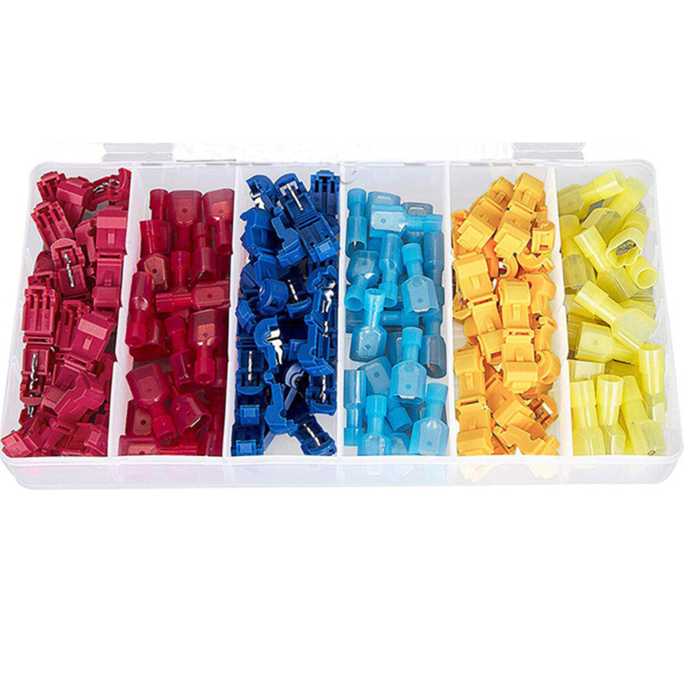 120Pcs T-Tap Electric Terminals Cable Connectors Quick Splice Lock Wire Crimp 6443204046155