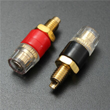 2 Pezzi Terminale in Rame black red per Connettore Jack Banana da 4mm Cavo Speaker Amplificatore