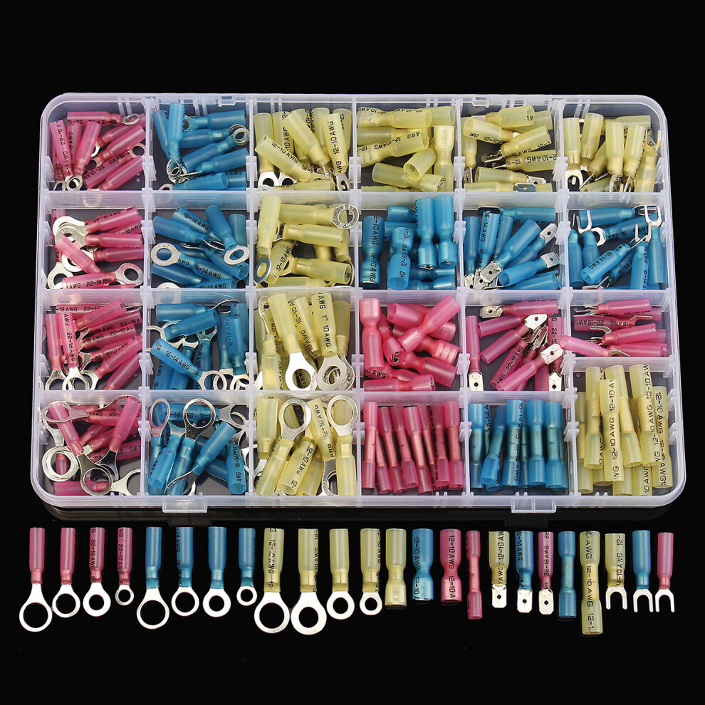 240Pcs Heat Shrink Wire Connector Kit Waterproof Marine Automotive Terminals 742920607142