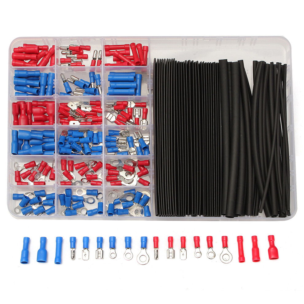 Excellway 260Pcs Terminals Heat Shrink Tube Assorted Connectors Set 6901250343258