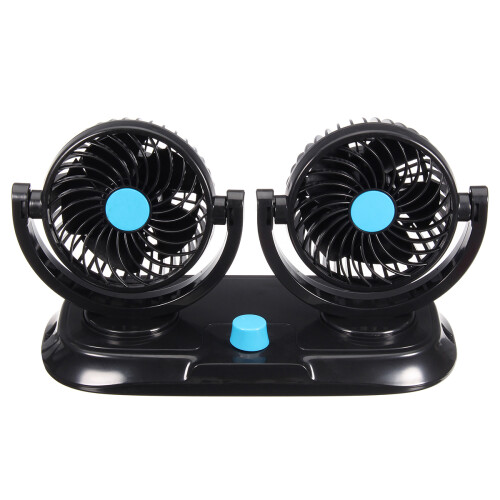 12V Adjustable Double 360 Degrees Mini Oscillating Fan Rotation Cooling Fan Air Conditioner 1