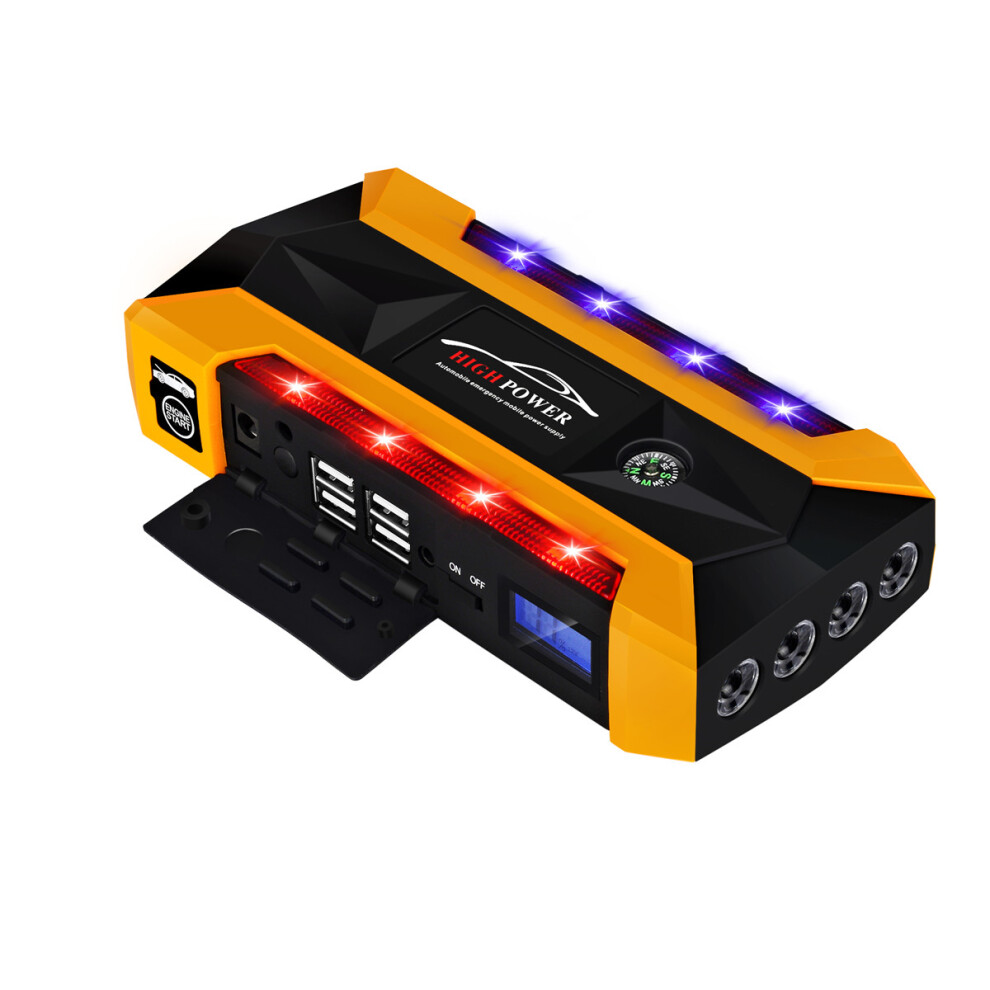89800Mah Multifunctional Jump Starter Emergency Start Power Usb With Safety Hammer Yellow/Black 300742212052