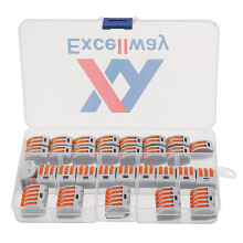 Excellway 30Pcs Blocco Terminale Conduttore a Molla con 2/3/5 Fori Collegamento Cavi Elettrici