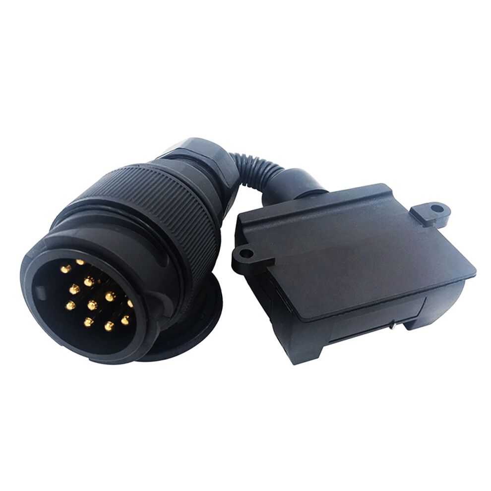 13 Pin Round Male Plug To 7 Pin Flat Female Socket Trailer Adaptor For Caravan Car 605750435692
