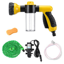 12V Draagbare Hoge Druk Elektrische Auto Wasmachine Waterpomp Spuitset Schuim Water Reinigingsset