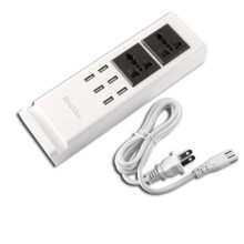 Slimme oplader 6 USB - oplaadpoorten Dubbele AC - poorten Telefoonhouder Voedingsadapter Oplaadstation