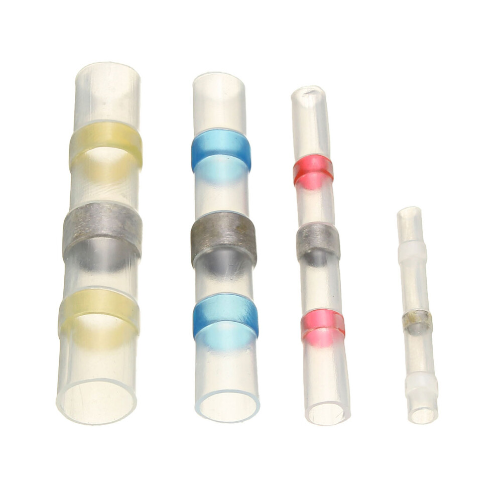 100Pcs Solder Seal Heat Shrink Butt Wire Connector Terminal Waterproof 4 Sizes 600169650650