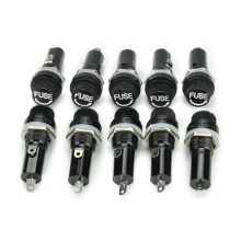 10 Pezzi di portafusibili in glass montati su pannello electric per radio auto stereo 6x30mm