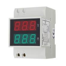 AC 200-450V Din Rail AC LED Doppio Display Voltmetro Amperometro Misuratore di Voltaggio Ampere