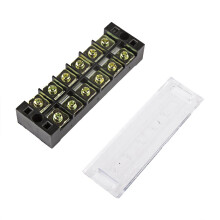 TB4506 600V 45A 6 Posizione Blocco Terminale Striscia Barriera Doppia Riga Blocco a Vite Coperto con Copertura Isolante Trasparente Rimovibile