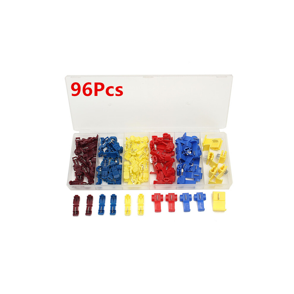 96Pcs 22-12Awg Insulated 0.5-4.0Mm Quick Splice Wire Connector Crimp Terminals 300742230698