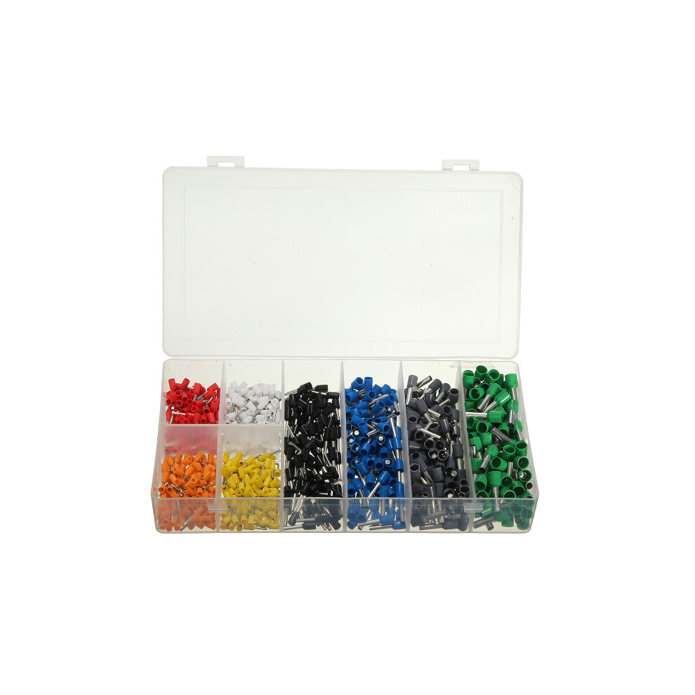 Excellway Ct08 800Pcs Insulated Wire Cord Crimp Connector Terminal Pin With Box 6901249754065