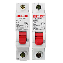 Delixi DZ47S-1P/C AC 230/400V 6/16A 1P Interruttore aereo in plastic Mini interruttore automatico