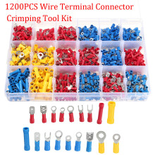 1200 Pezzi di connettori terminali elettrici isolati assortiti set di crimpatura
