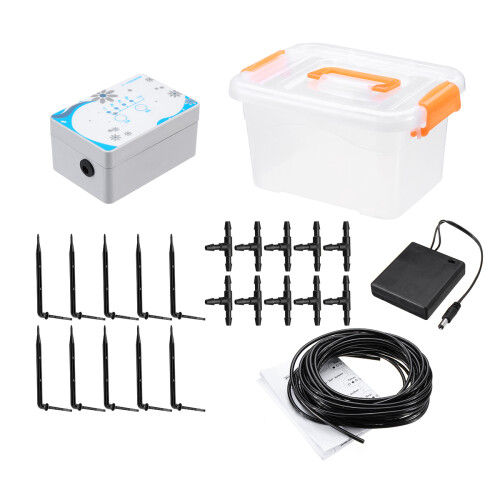 Druppelirrigatie Water Timer Systeem Verstelbare Batterij/Oplaadbare Controller 10m Slang