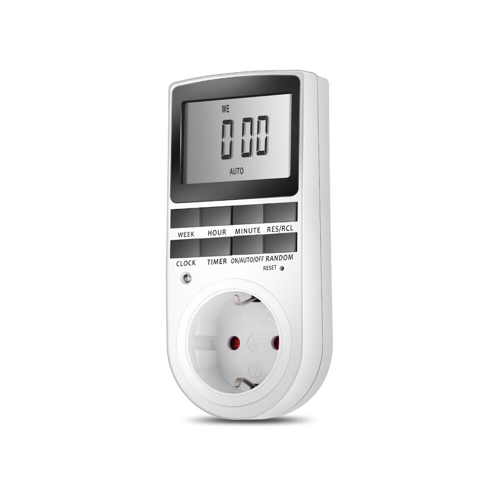 16A 230V Lcd Digital Timer Socket With Clock Function Timing Outlet Switch 24H Smart Timer Switch 6901250872925
