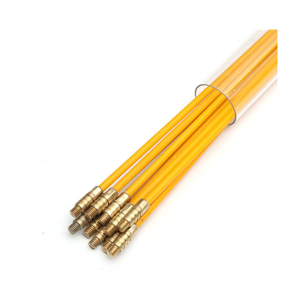 10Pcs 15Ft Fiberglass Running Cable Wire Kit Coaxial Electrical Cable Installing Rods 791177541549