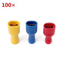 100Pezzi Connettore Rapido Femmina a Filo Isolato in PVC yellow/red/blue