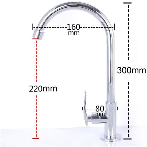 Rubinetto da kitchen Chrome semplice per lavabo con leva singola solo per acqua fredda 1