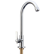 Eenvoudige Chrome Keukenkraan Wastafelkraan Enkelhendel Alleen Voor Koud Water