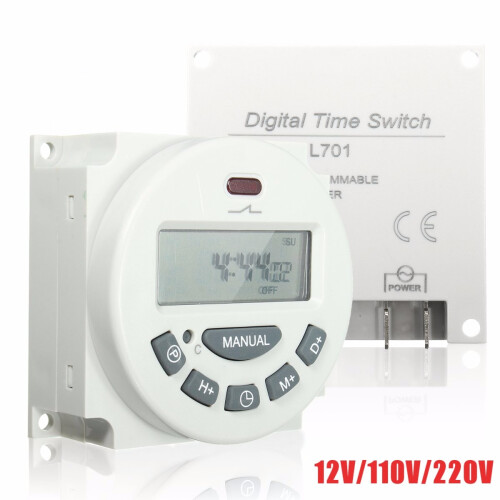 Excellway L701 Interruttore Timer Programmabile Digitale LCD 12V/110V/220V Relè Temporizzato 1