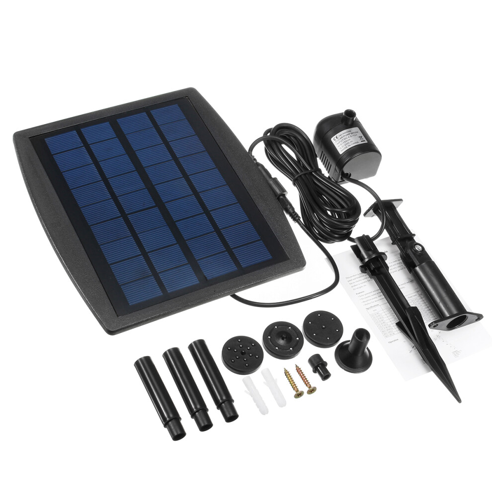 2.5W Solar Panel Floating Fountain Solar Water Pump Kit Waterfall Outdoor Water Bird Bath