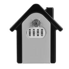 4 Scatola di Sicurezza a Combinazione con Serratura a Chiave e Supporto da Muro per Conservazione con 2 Chiavi