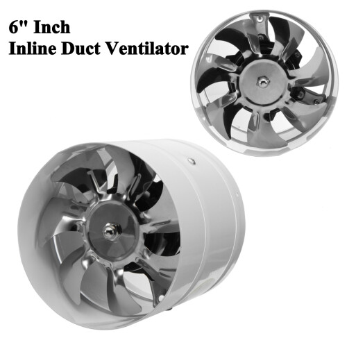 Inline Duct Booster Exhaust Fan Ventilator Ventilation Hydroponic Vent Air 6'' 1