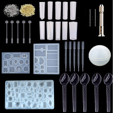 78 - delige set hars gietmal kit siliconen mal maken sieraden hanger mal ambacht DIY set