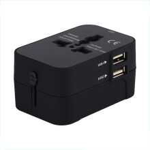 AUGIENB Wereldwijde Reisconverter Dubbele USB Multifunctionele Conversie Stroomplug Socket Reis Universele Schakelplug