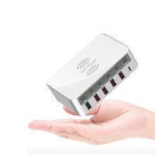 Multi USB 5 - poorts Power Charger Draadloze Snellader Stand Dock Station QC3.0